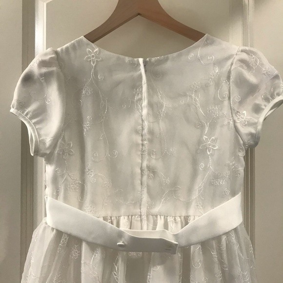 Rosenau Girls White Lace Embroidered Communion Dress - Size 14 - Picture 9 of 11